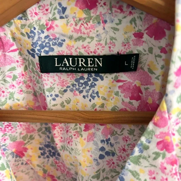 Lauren Ralph Lauren women’s Floral Pajama Set capri short sleeve large - Picture 4 of 5